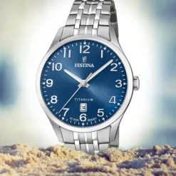 Festina Herren Armbanduhr Klassik F20466/2 Quarz Titan silber UF20466/2