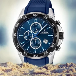 Festina Herren Armbanduhr The Originals F20330/2 Quarz PU blau UF20330/2