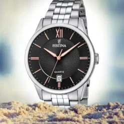 Festina Herren Armbanduhr Klassik F20425/6 Quarz Edelstahl silber UF20425/6