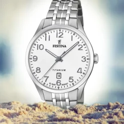Festina Herren Armbanduhr Klassik F20466/1 Quarz Titan silber UF20466/1