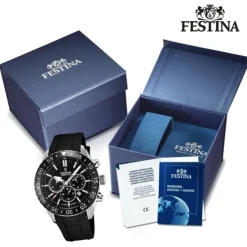 Festina Herren Armbanduhr Keramik F20515/2 Analog Silikon schwarz UF20515/2