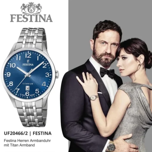 Festina Herren Armbanduhr Klassik F20466/2 Quarz Titan silber UF20466/2