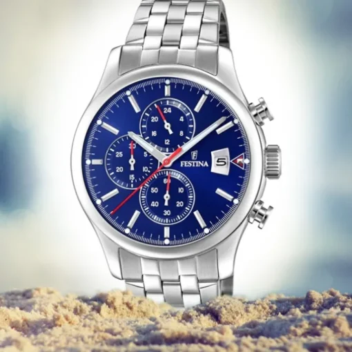 Festina Herren Armbanduhr Time Chronograph F20374/2 Quarz Stahl silber UF20374/2