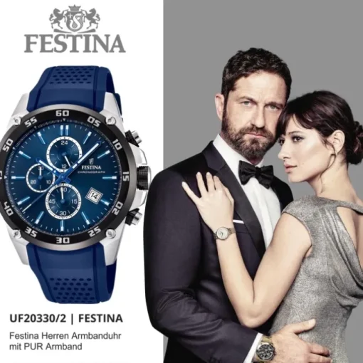 Festina Herren Armbanduhr The Originals F20330/2 Quarz PU blau UF20330/2