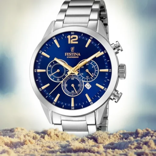 Festina Herren Armbanduhr Time Chronograph F20343/2 Edelstahl silber UF20343/2