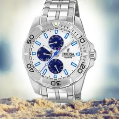 Festina Herren Armbanduhr Multifunktion F20445/1 Edelstahl silber UF20445/1