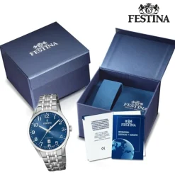 Festina Herren Armbanduhr Klassik F20466/2 Quarz Titan silber UF20466/2
