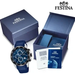 Festina Herren Armbanduhr The Originals F20330/2 Quarz PU blau UF20330/2