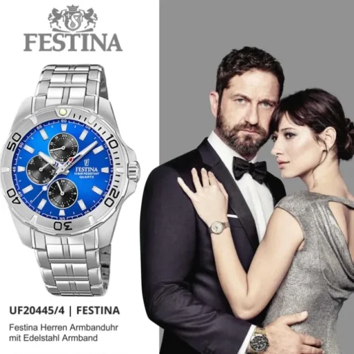 Festina Herren Armbanduhr Multifunktion F20445/4 Edelstahl silber UF20445/4