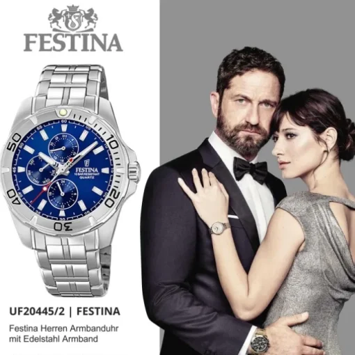 Festina Herren Armbanduhr Multifunktion F20445/2 Edelstahl silber UF20445/2