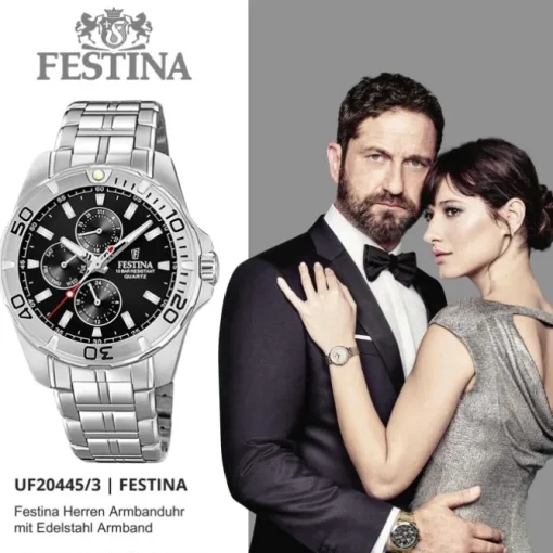 Festina Herren Armbanduhr Multifunktion F20445/3 Edelstahl silber UF20445/3