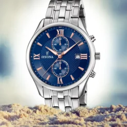 Festina Herren Armbanduhr Retro F6854/6 Quarz Edelstahl silber UF6854/6