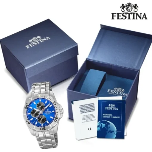 Festina Herren Armbanduhr Multifunktion F20445/4 Edelstahl silber UF20445/4
