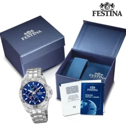 Festina Herren Armbanduhr Multifunktion F20445/2 Edelstahl silber UF20445/2