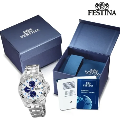 Festina Herren Armbanduhr Multifunktion F20445/1 Edelstahl silber UF20445/1