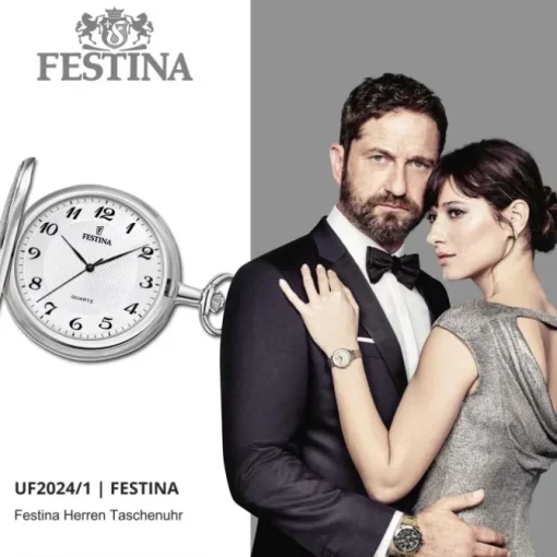 Festina Herren Taschenuhr mit Kette F2024/1 Quarz Analog Edelstahl UF2024/1
