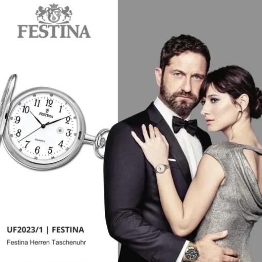 Festina Herren Taschenuhr mit Kette F2023/1 Quarz Analog Edelstahl UF2023/1