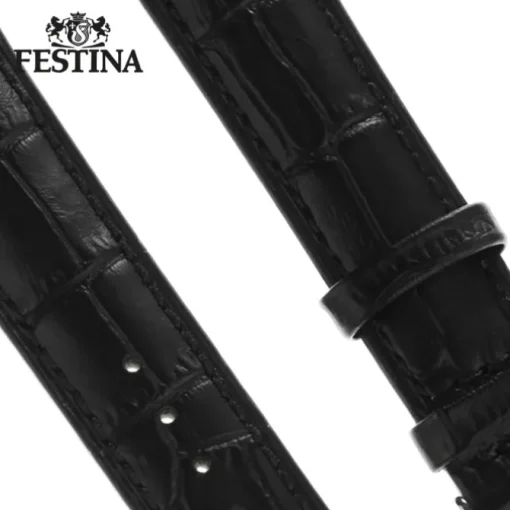 Festina Herren Uhrenarmband 21mm Leder-Band schwarz für Festina F16872 F16871 UFA16872/S