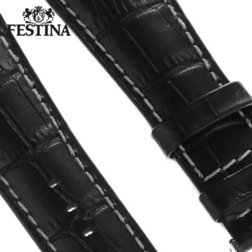 Festina Herren Uhrenarmband 28mm Leder-Band schwarz für Festina UFA16235/S