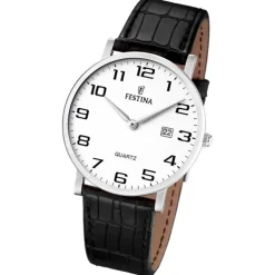 FESTINA Herren-Armbanduhr analog Quarz Leder Klassik Uhr UF16476/1
