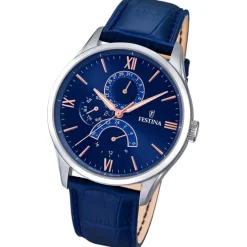 FESTINA Herren-Armbanduhr Retrograde Analog Quarz Leder blau UF16823/3