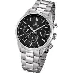 FESTINA Herren-Armbanduhr Timeless Chronograph Quarz Edelstahl silber UF16820/4