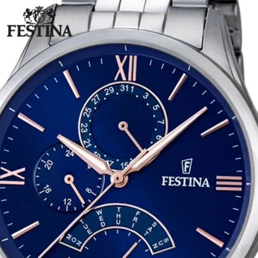 FESTINA Herren-Armbanduhr Retrograde Analog Quarz Edelstahl silber UF16822/3