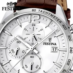 FESTINA Herren-Armbanduhr Sport Chronograph analog Quarz Leder UF16760/1
