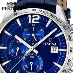 FESTINA Herren-Armbanduhr Sport Chronograph analog Quarz Leder UF16760/3