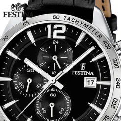 FESTINA Herren-Armbanduhr Sport Chronograph analog Quarz Leder UF16760/4