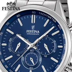 FESTINA Herren-Armbanduhr Timeless Chronograph Quarz Edelstahl silber UF16820/2