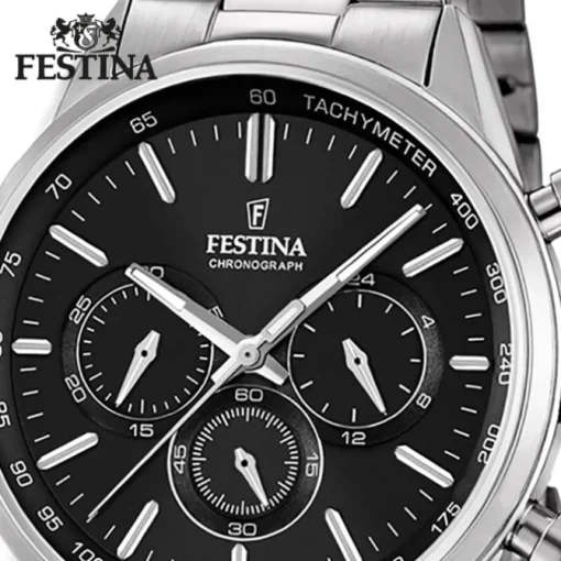 FESTINA Herren-Armbanduhr Timeless Chronograph Quarz Edelstahl silber UF16820/4
