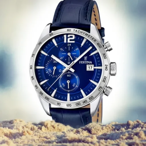 FESTINA Herren-Armbanduhr Sport Chronograph analog Quarz Leder UF16760/3