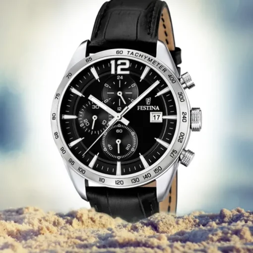 FESTINA Herren-Armbanduhr Sport Chronograph analog Quarz Leder UF16760/4