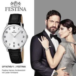 FESTINA Herren-Armbanduhr Klassik analog Quarz Leder UF16745/1