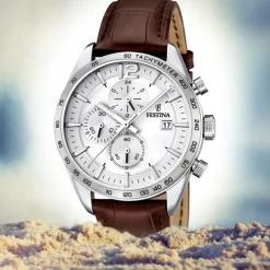 FESTINA Herren-Armbanduhr Sport Chronograph analog Quarz Leder UF16760/1