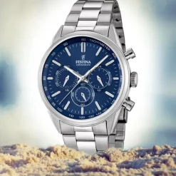 FESTINA Herren-Armbanduhr Timeless Chronograph Quarz Edelstahl silber UF16820/2