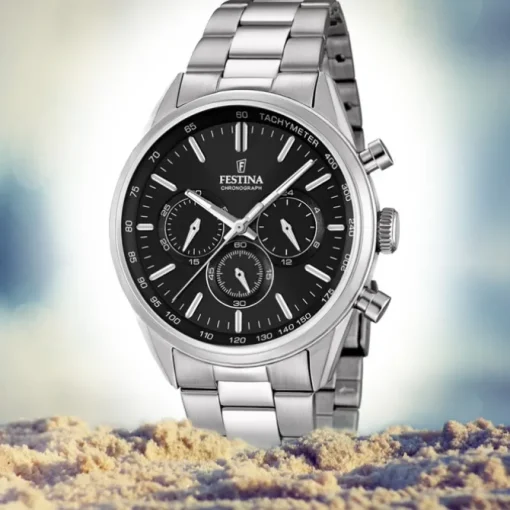 FESTINA Herren-Armbanduhr Timeless Chronograph Quarz Edelstahl silber UF16820/4