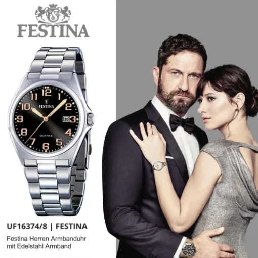 FESTINA Herren-Armbanduhr analog Quarz Edelstahl Klassik Uhr UF16374/8