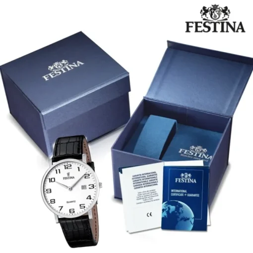 FESTINA Herren-Armbanduhr analog Quarz Leder Klassik Uhr UF16476/1