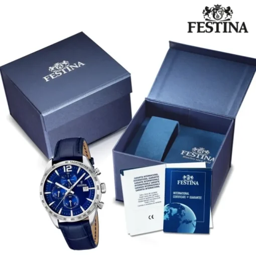 FESTINA Herren-Armbanduhr Sport Chronograph analog Quarz Leder UF16760/3
