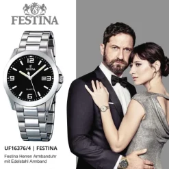 FESTINA Herren-Armbanduhr analog Quarz Edelstahl Klassik Uhr UF16376/4