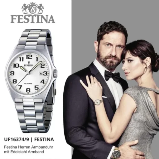 FESTINA Herren-Armbanduhr analog Quarz Edelstahl Klassik Uhr UF16374/9