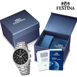 FESTINA Herren-Armbanduhr Timeless Chronograph Quarz Edelstahl silber UF16820/4