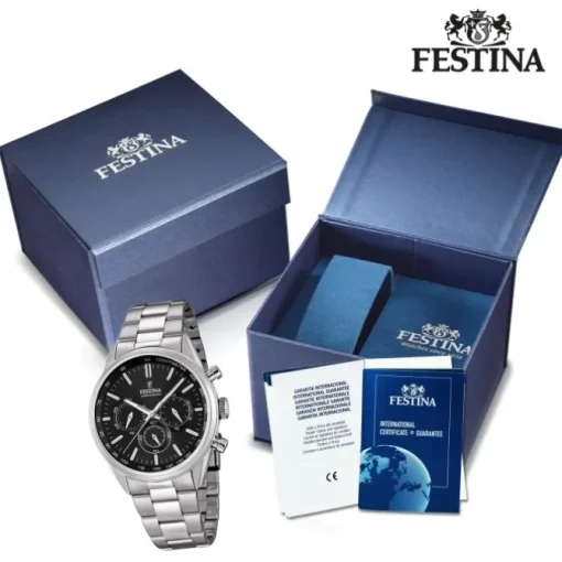 FESTINA Herren-Armbanduhr Timeless Chronograph Quarz Edelstahl silber UF16820/4