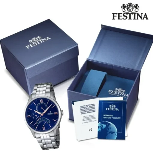 FESTINA Herren-Armbanduhr Retrograde Analog Quarz Edelstahl silber UF16822/3
