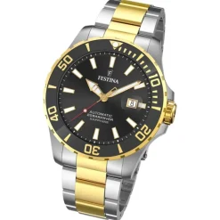 Festina Herrenuhr Automatik F20532/2 Armbanduhr Edelstahl silber gold UF20532/2