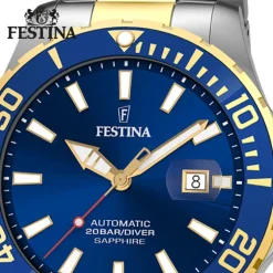 Festina Herrenuhr Automatik F20532/1 Armbanduhr Edelstahl silber gold UF20532/1