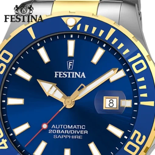 Festina Herrenuhr Automatik F20532/1 Armbanduhr Edelstahl silber gold UF20532/1