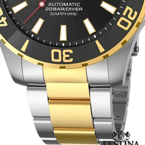Festina Herrenuhr Automatik F20532/2 Armbanduhr Edelstahl silber gold UF20532/2